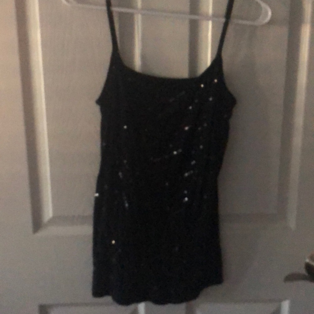 LOFT Black Sequin Front Cami